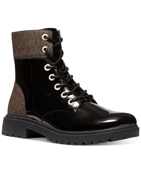 michael kors logo combat boots|Michael Kors alistair bootie.